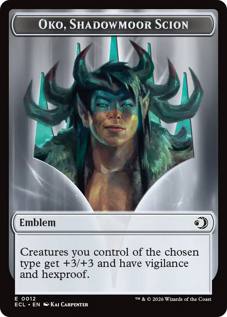 Elk // Emblem - Oko, Shadowmoor Scion Double-Sided Token [Lorwyn Eclipsed Tokens] | Exor Games Truro