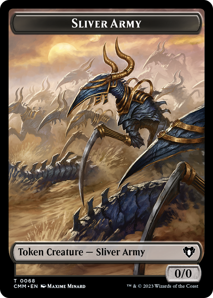 Sliver Army // Sliver Double-Sided Token [Commander Masters Tokens] | Exor Games Truro