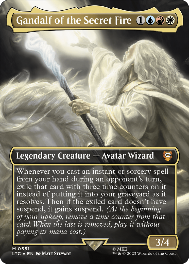 Gandalf of the Secret Fire (Borderless) (Surge Foil) [The Lord of the Rings: Tales of Middle-Earth Commander] | Exor Games Truro