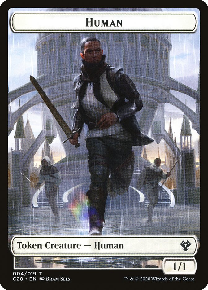 Human // Treasure Double-Sided Token [Commander 2020 Tokens] | Exor Games Truro