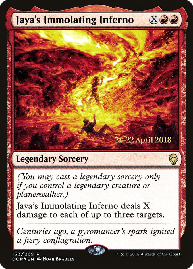 Jaya's Immolating Inferno [Dominaria Prerelease Promos] | Exor Games Truro