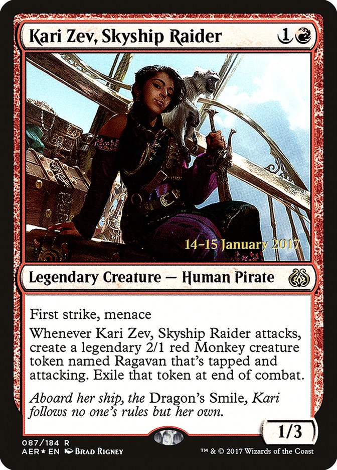 Kari Zev, Skyship Raider [Aether Revolt Prerelease Promos] | Exor Games Truro