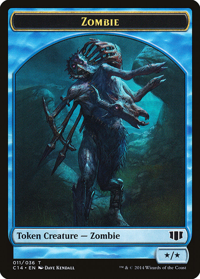 Whale // Zombie (011/036) Double-Sided Token [Commander 2014 Tokens] | Exor Games Truro