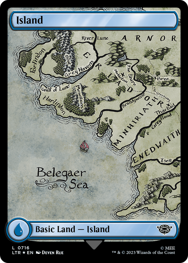 Island (0716) (Surge Foil) [The Lord of the Rings: Tales of Middle-Earth] | Exor Games Truro