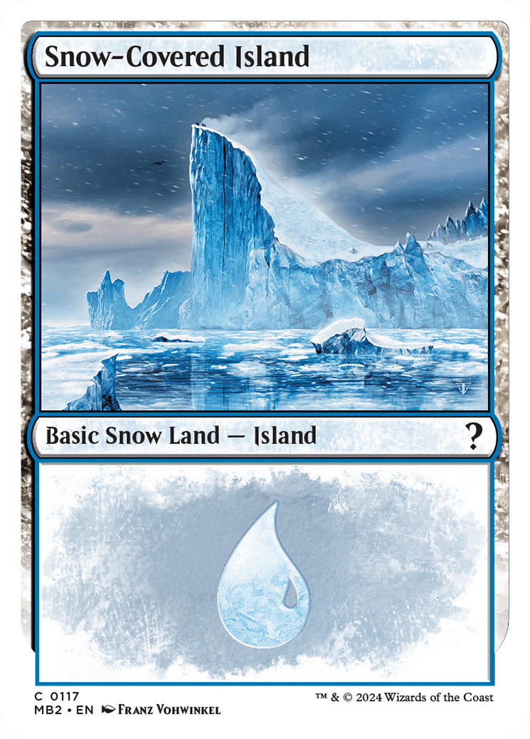 Snow-Covered Island (White Border) [Mystery Booster 2] | Exor Games Truro