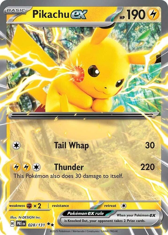Pikachu ex (028/131) [Scarlet & Violet: Prismatic Evolutions] | Exor Games Truro