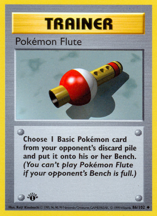 Pokemon Flute (86/102) (Shadowless) [Base Set 1st Edition] | Exor Games Truro