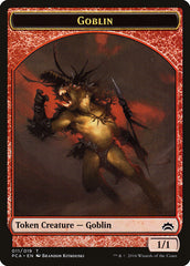 Saproling // Goblin Double-Sided Token [Planechase Anthology Tokens] | Exor Games Truro