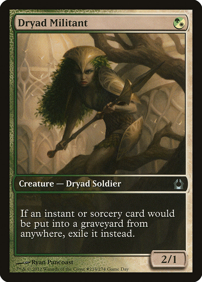 Dryad Militant (Game Day) (Extended Art) [Return to Ravnica Promos] | Exor Games Truro