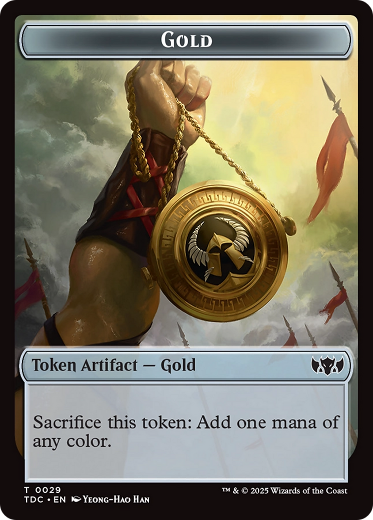 Elemental (0016) // Gold Double-Sided Token [Tarkir: Dragonstorm Commander Tokens] | Exor Games Truro