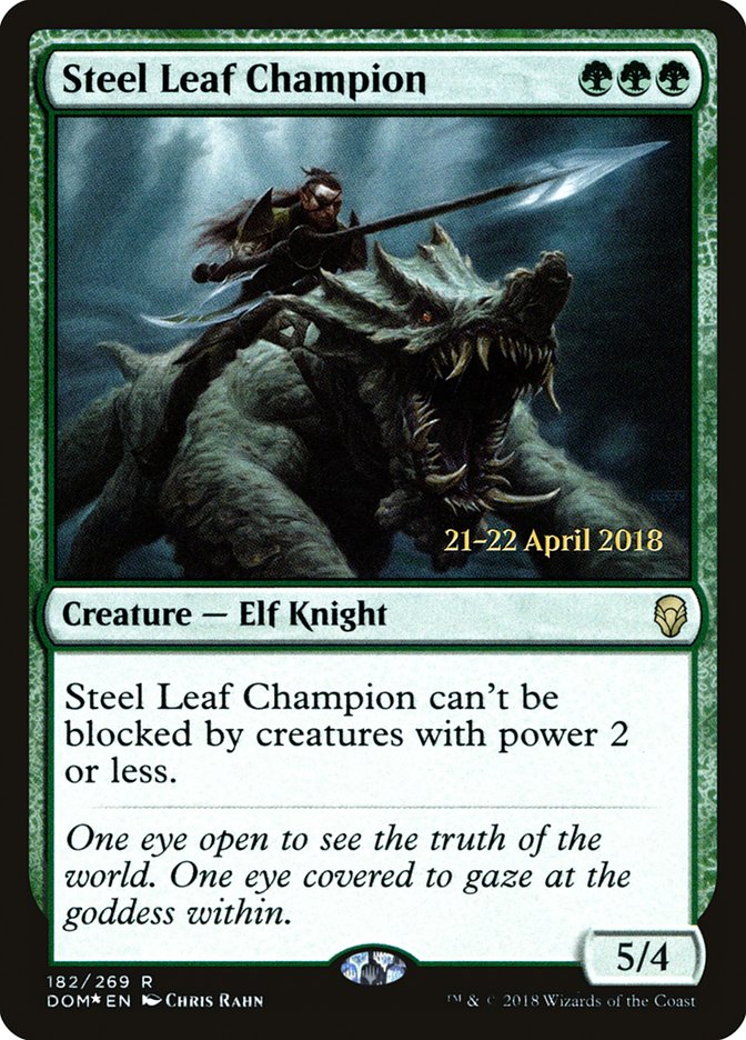 Steel Leaf Champion [Dominaria Prerelease Promos] | Exor Games Truro