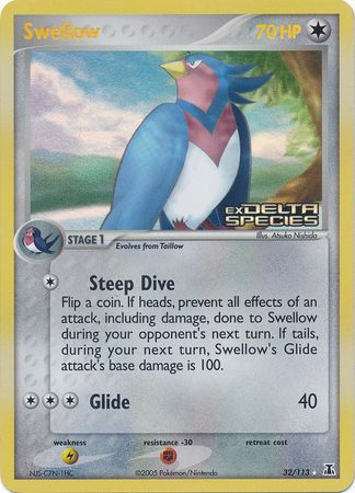 Swellow (32/113) (Stamped) [EX: Delta Species] | Exor Games Truro