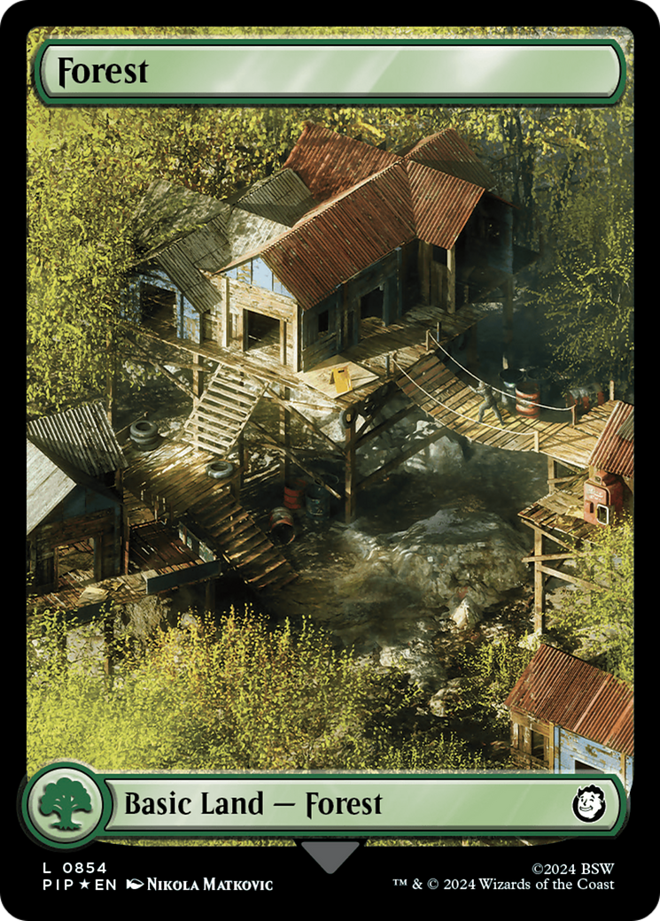 Forest (0854) (Surge Foil) [Fallout] | Exor Games Truro