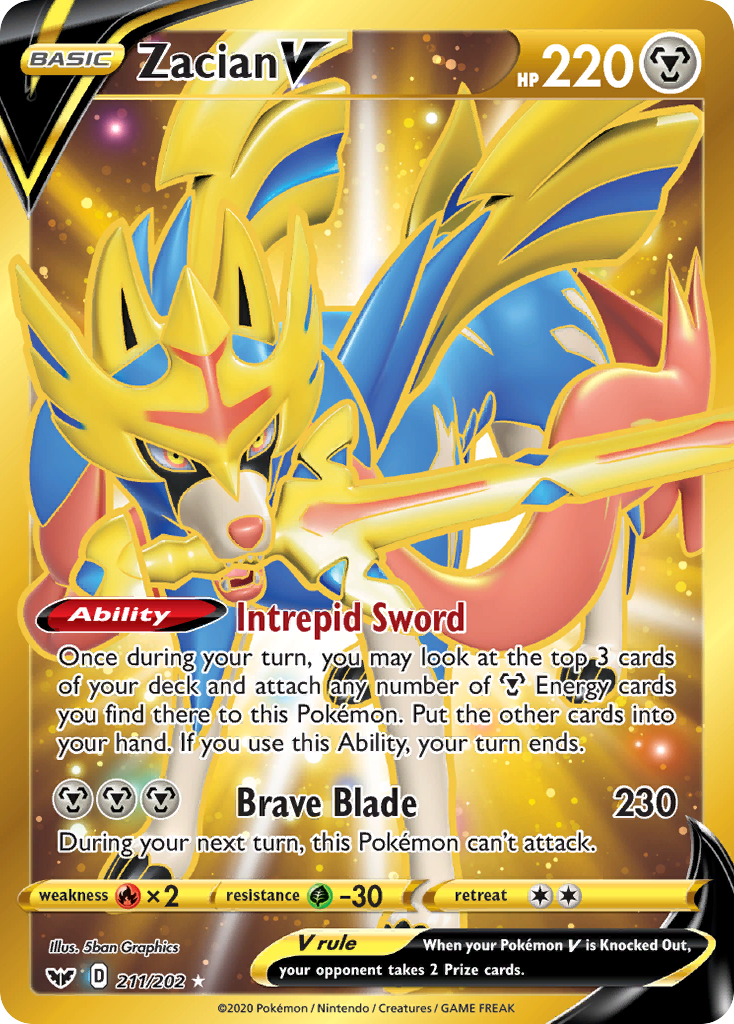 Zacian V (211/202) [Sword & Shield: Base Set] | Exor Games Truro