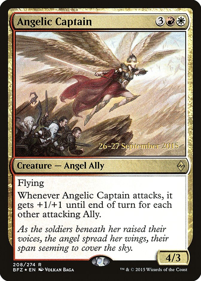 Angelic Captain [Battle for Zendikar Prerelease Promos] | Exor Games Truro