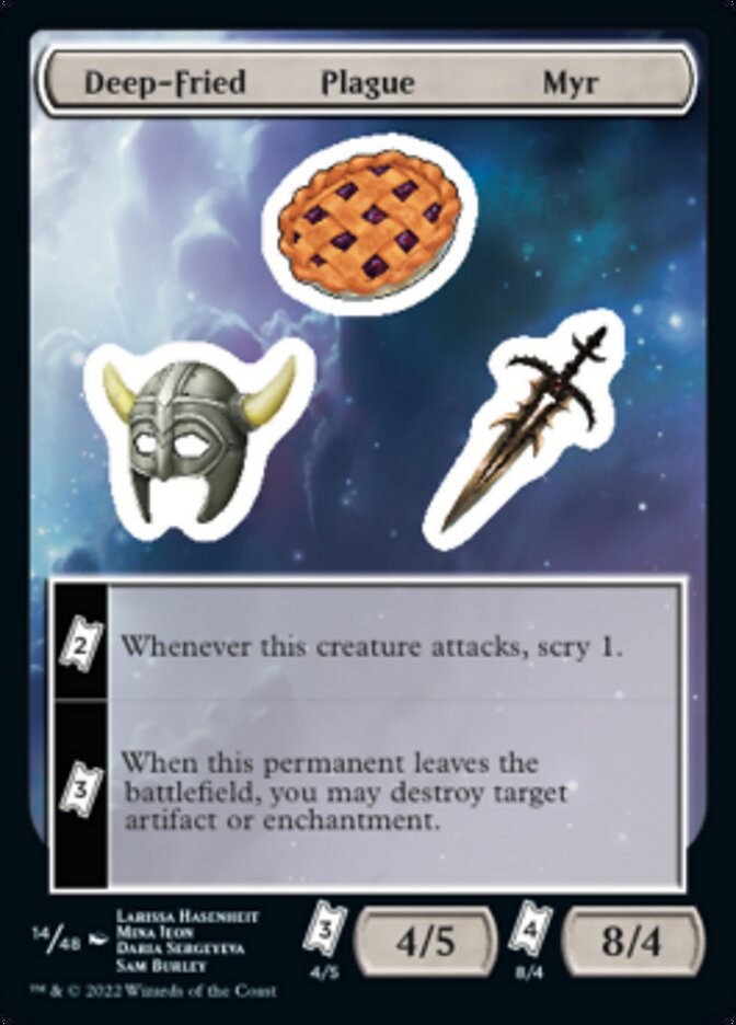 Deep-Fried Plague Myr [Unfinity Stickers] | Exor Games Truro