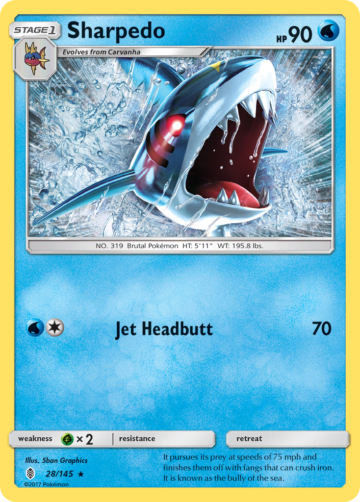 Sharpedo (28/145) [Sun & Moon: Guardians Rising] | Exor Games Truro