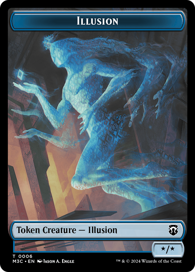 Illusion (Ripple Foil) // Servo Double-Sided Token [Modern Horizons 3 Commander Tokens] | Exor Games Truro