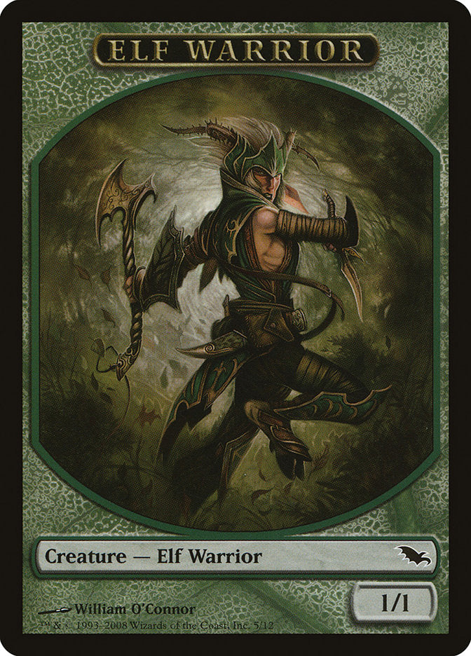 Elf Warrior Token (5/12) [Shadowmoor Tokens] | Exor Games Truro