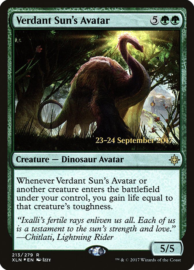 Verdant Sun's Avatar [Ixalan Prerelease Promos] | Exor Games Truro