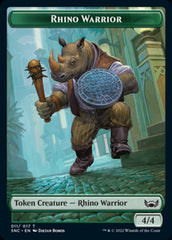 Fish // Rhino Warrior Double-Sided Token [Streets of New Capenna Tokens] | Exor Games Truro