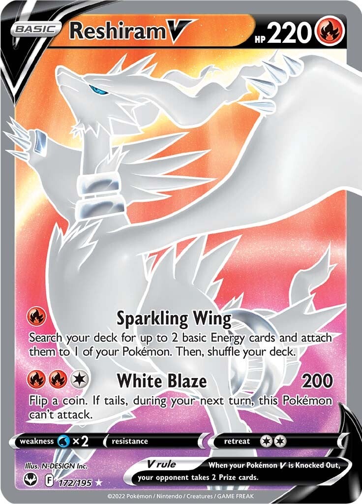 Reshiram V (172/195) [Sword & Shield: Silver Tempest] | Exor Games Truro