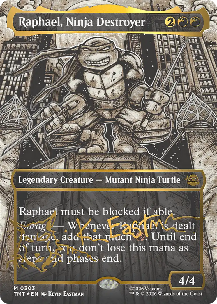 Raphael, Ninja Destroyer (Borderless) (Gold-Stamped Signature) [Teenage Mutant Ninja Turtles] | Exor Games Truro