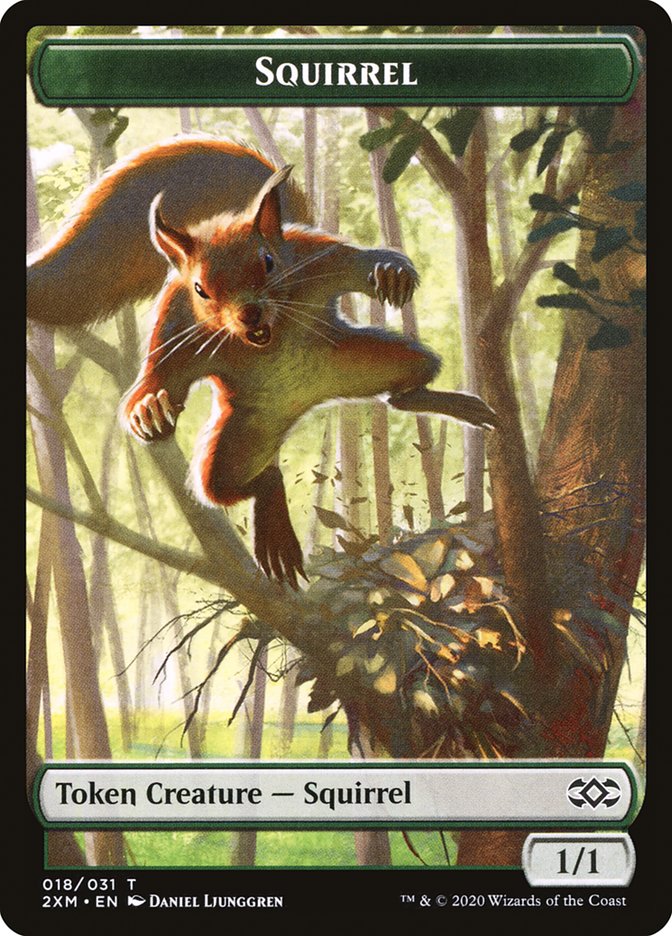 Demon // Squirrel Double-Sided Token [Double Masters Tokens] | Exor Games Truro