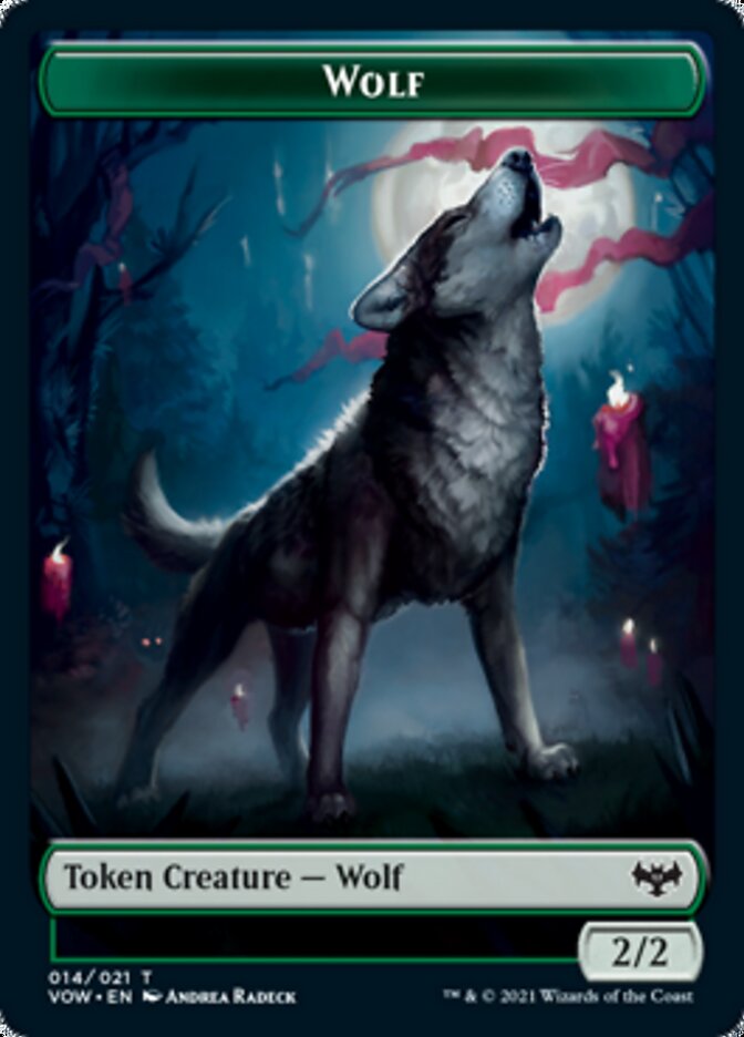 Wolf (011) // Wolf (014) Double-Sided Token [Innistrad: Crimson Vow Tokens] | Exor Games Truro