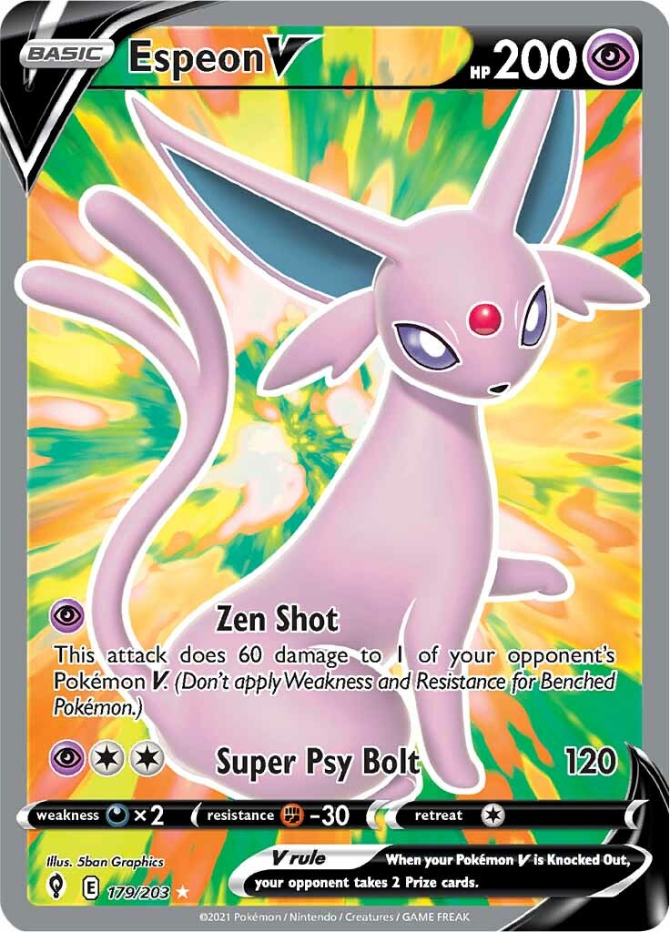 Espeon V (179/203) [Sword & Shield: Evolving Skies] | Exor Games Truro