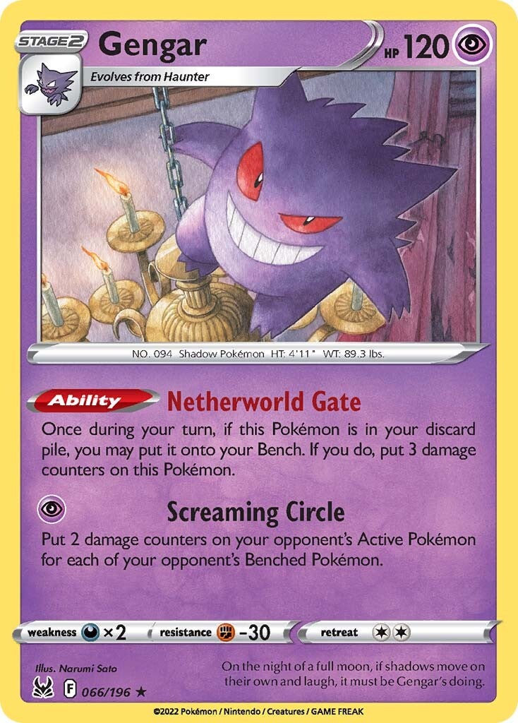 Gengar (066/196) (Theme Deck Exclusive) [Sword & Shield: Lost Origin] | Exor Games Truro