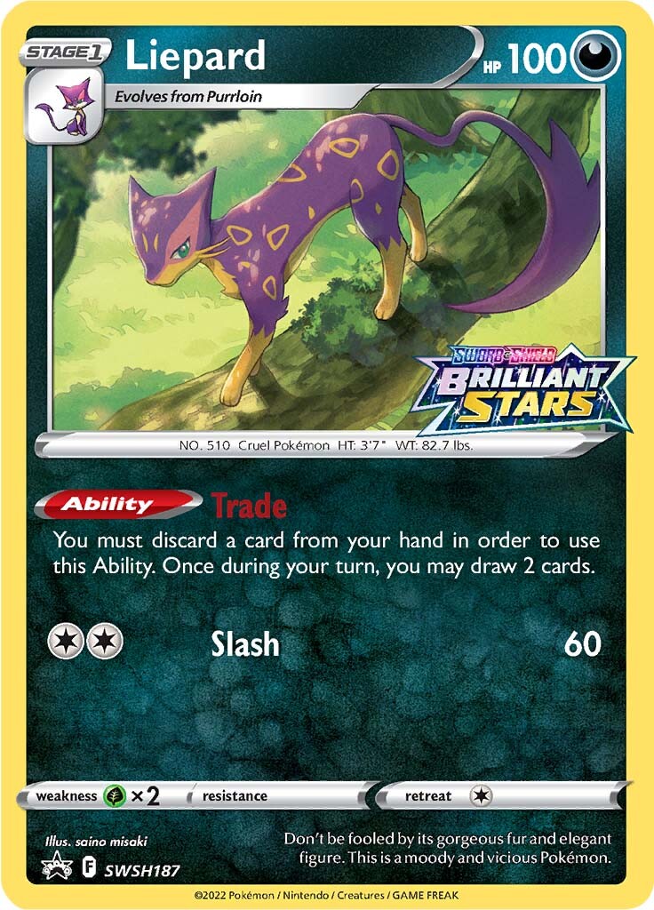 Liepard (SWSH187) (Prerelease Promo) [Sword & Shield: Black Star Promos] | Exor Games Truro