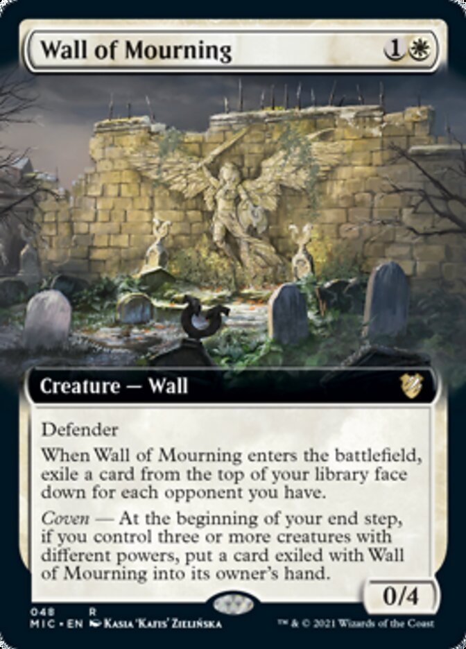 Wall of Mourning (Extended Art) [Innistrad: Midnight Hunt Commander] | Exor Games Truro