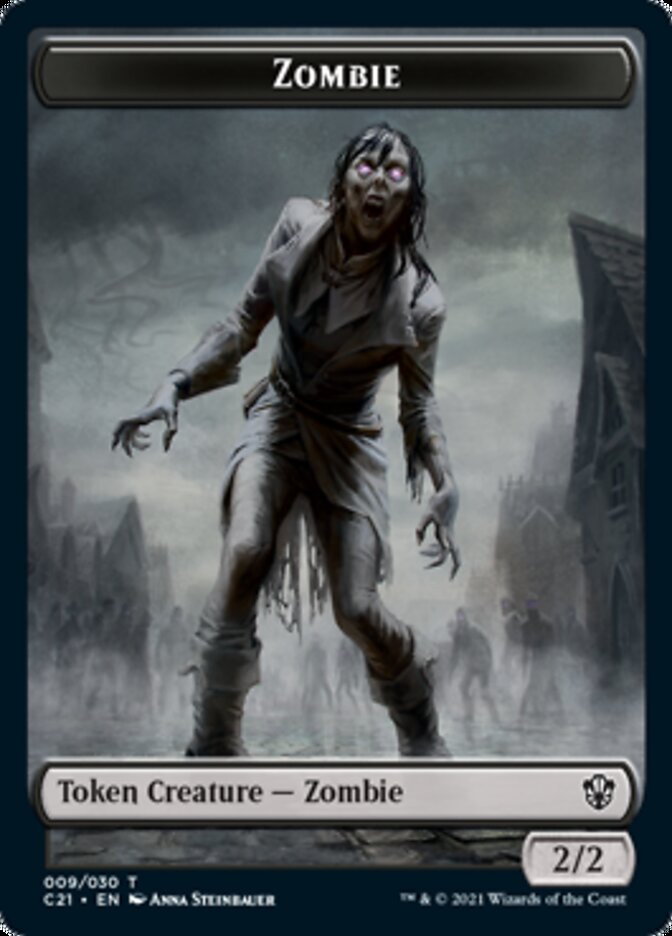 Zombie // Horror Double-Sided Token [Commander 2021 Tokens] | Exor Games Truro