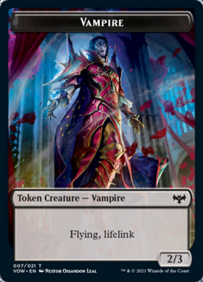 Human (001) // Vampire (007) Double-Sided Token [Innistrad: Crimson Vow Tokens] | Exor Games Truro