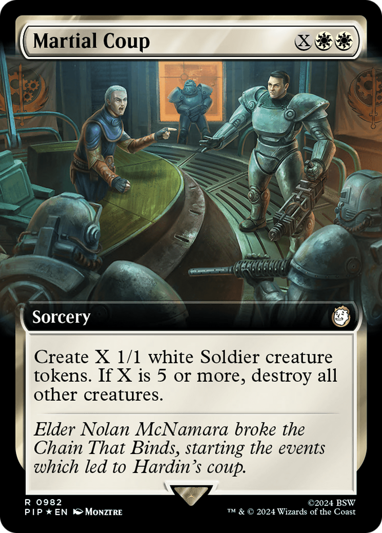 Martial Coup (Extended Art) (Surge Foil) [Fallout] | Exor Games Truro