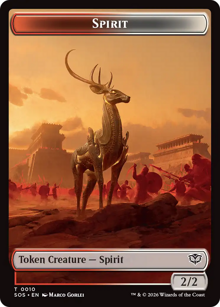 Copy // Spirit (0010) Double-Sided Token [Secrets of Strixhaven Tokens] | Exor Games Truro