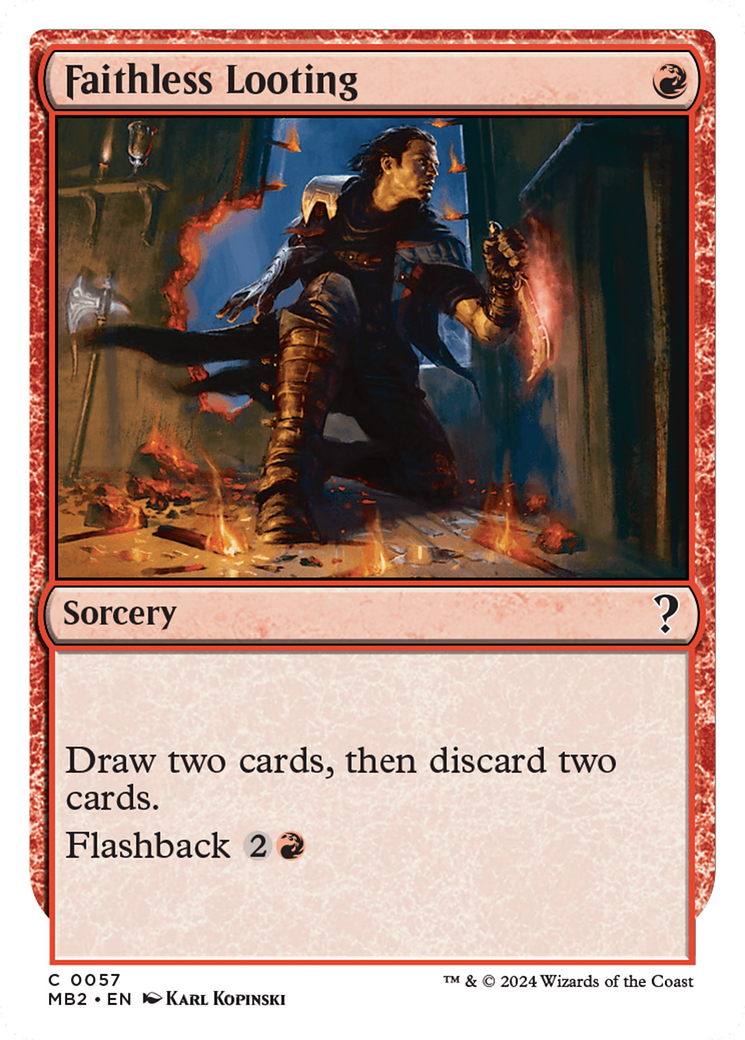 Faithless Looting (White Border) [Mystery Booster 2] | Exor Games Truro
