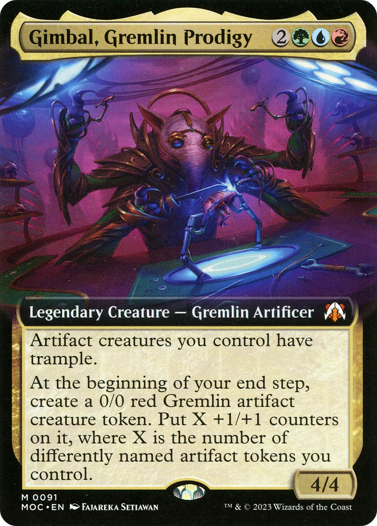 Gimbal, Gremlin Prodigy (Extended Art) [March of the Machine Commander] | Exor Games Truro