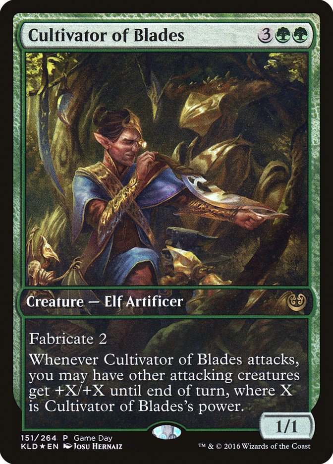 Cultivator of Blades (Game Day) (Full Art) [Kaladesh Promos] | Exor Games Truro