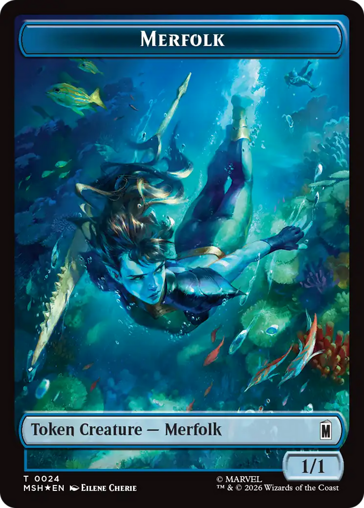 Council of Reeds (024) // Merfolk (024) Double-Sided Token (Surge Foil) [Marvel Super Heroes Commander Tokens] | Exor Games Truro