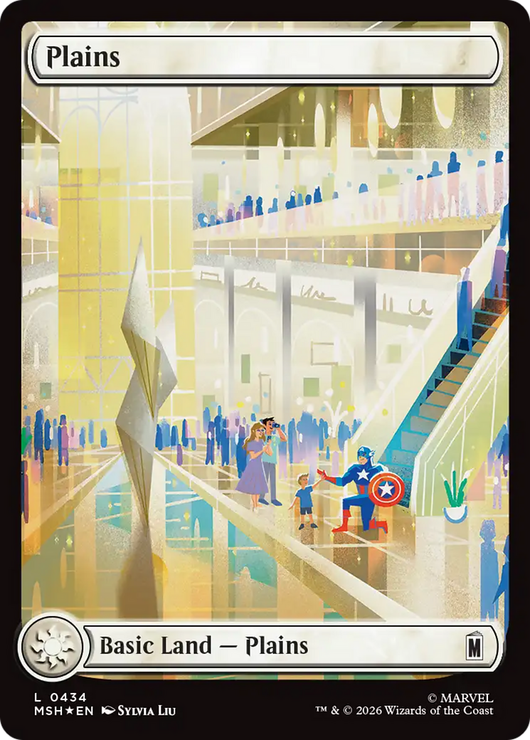 Plains (0434) (Surge Foil) [Marvel Super Heroes] | Exor Games Truro