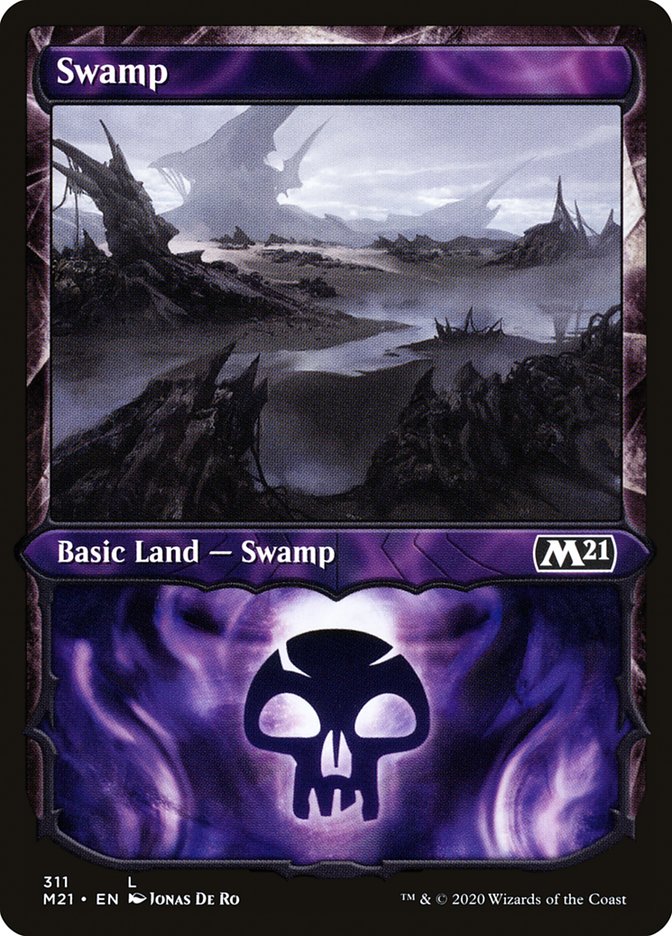 Swamp (311) (Showcase) [Core Set 2021] | Exor Games Truro