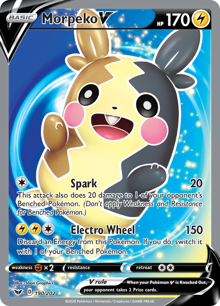 Morpeko V (190/202) [Sword & Shield: Base Set] | Exor Games Truro