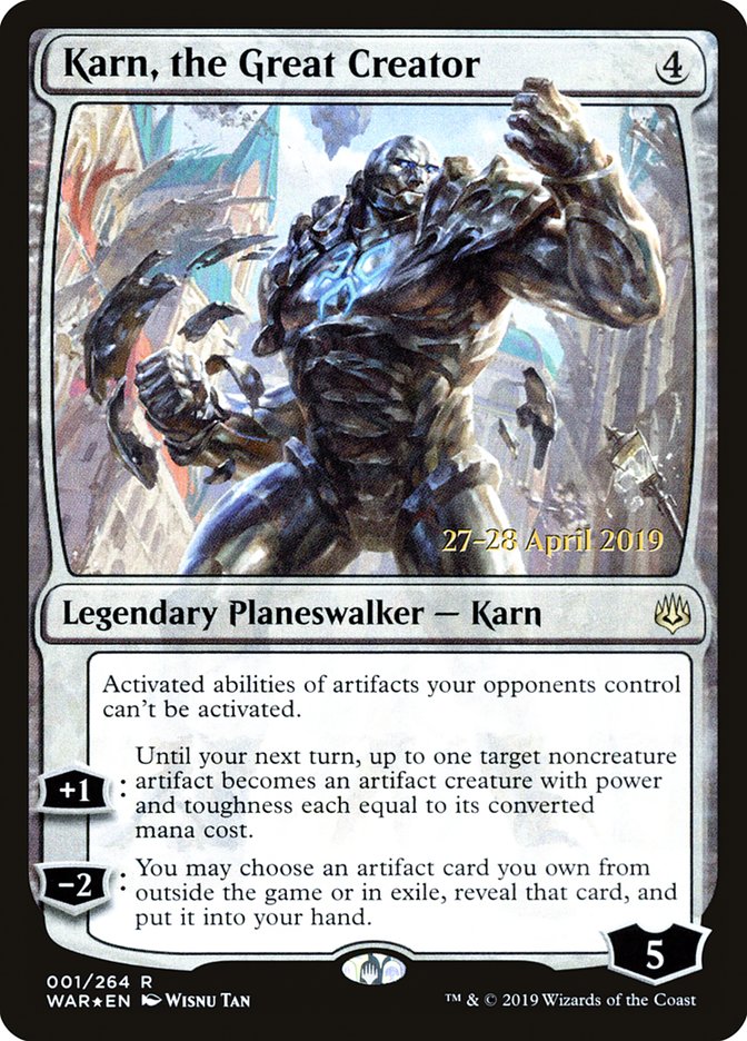 Karn, the Great Creator [War of the Spark Prerelease Promos] | Exor Games Truro