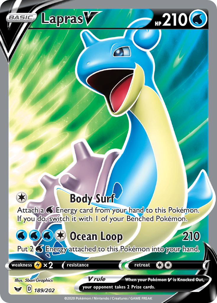 Lapras V (189/202) [Sword & Shield: Base Set] | Exor Games Truro