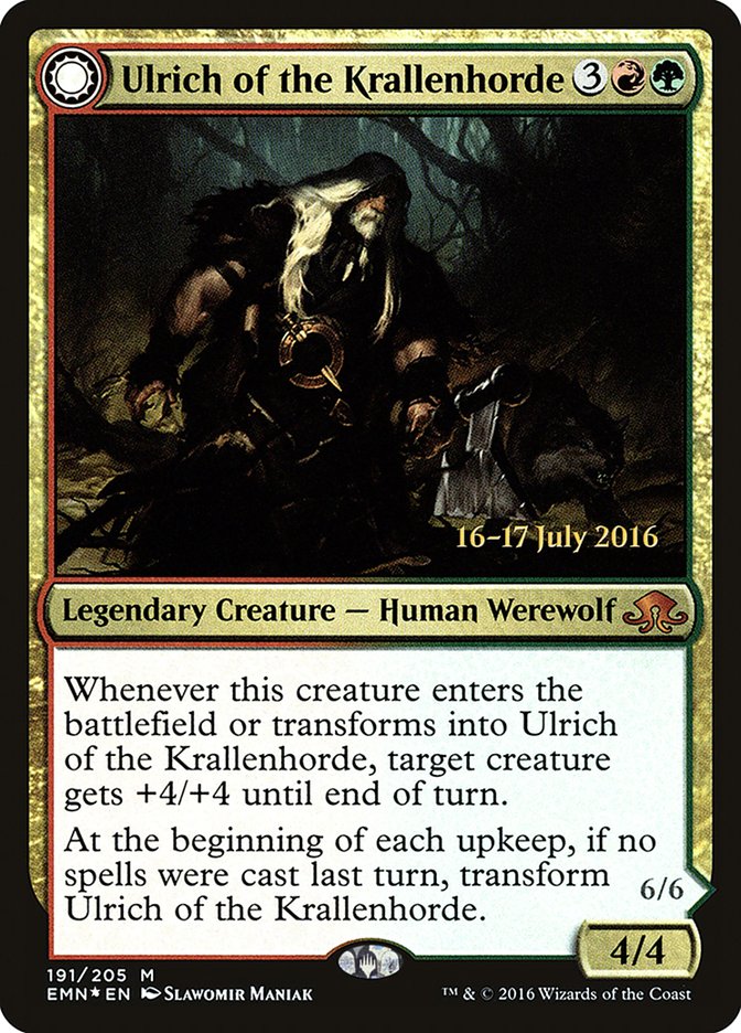 Ulrich of the Krallenhorde // Ulrich, Uncontested Alpha [Eldritch Moon Prerelease Promos] | Exor Games Truro