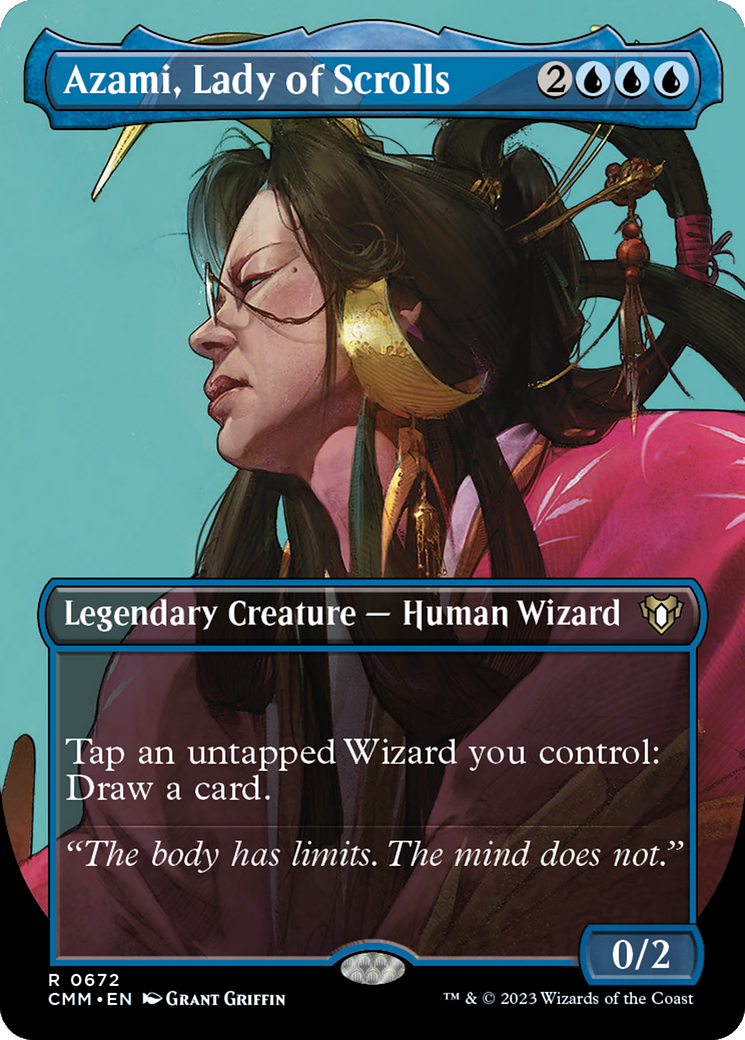 Azami, Lady of Scrolls (Borderless Profile) [Commander Masters] | Exor Games Truro