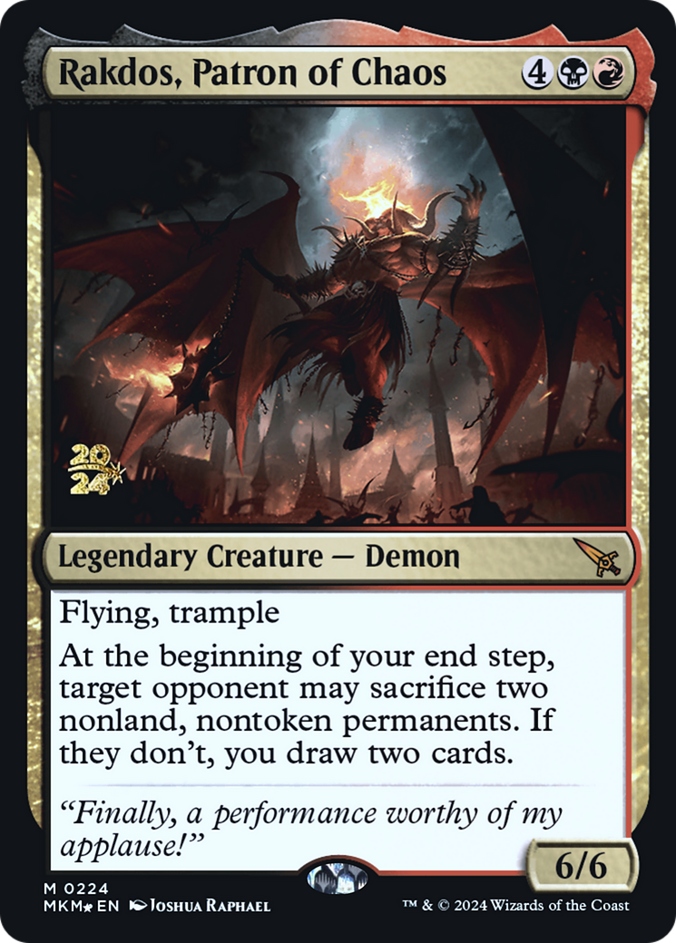 Rakdos, Patron of Chaos [Murders at Karlov Manor Prerelease Promos] | Exor Games Truro