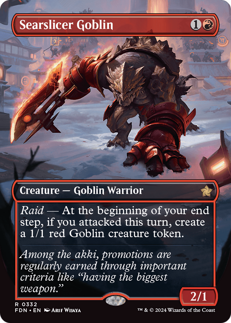Searslicer Goblin (Borderless) [Foundations] | Exor Games Truro